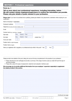 Completing your HCPC application form – FLiP