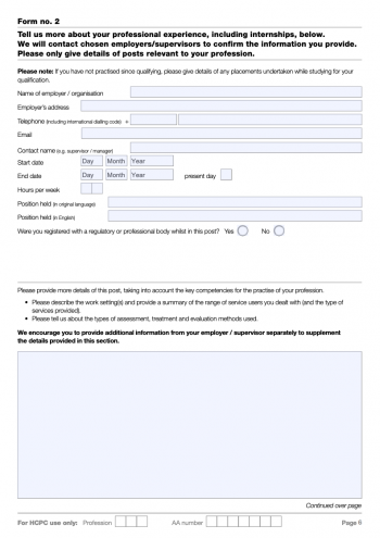 Completing your HCPC application form – FLiP