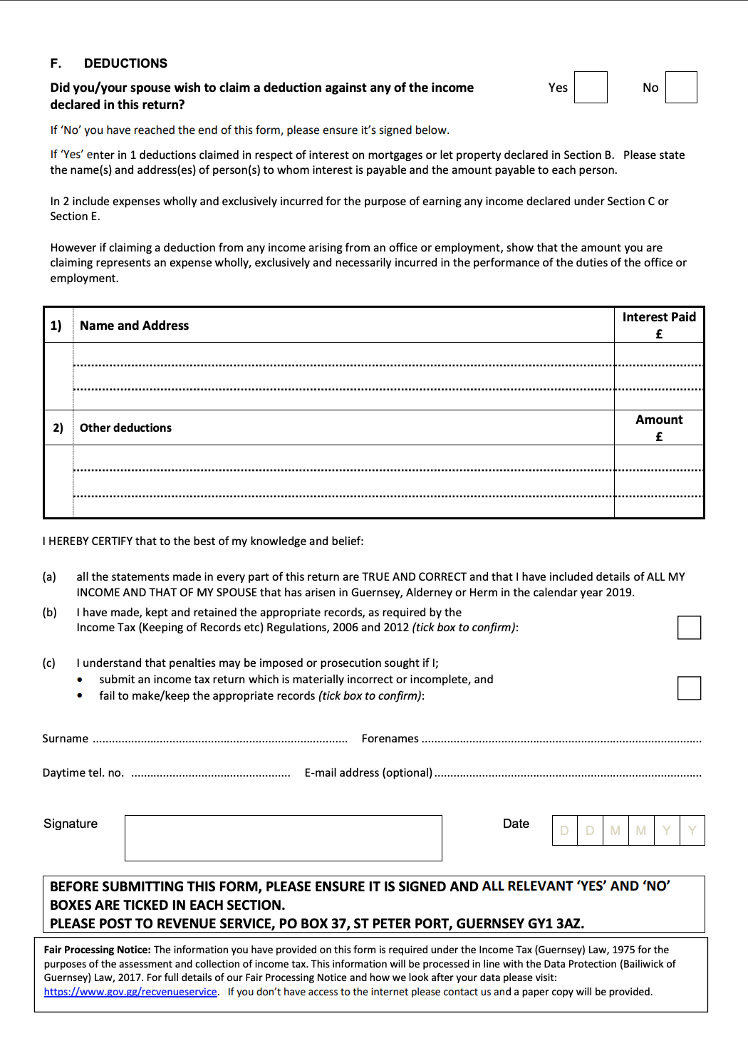 Completing your Guernsey Tax Return FLiP