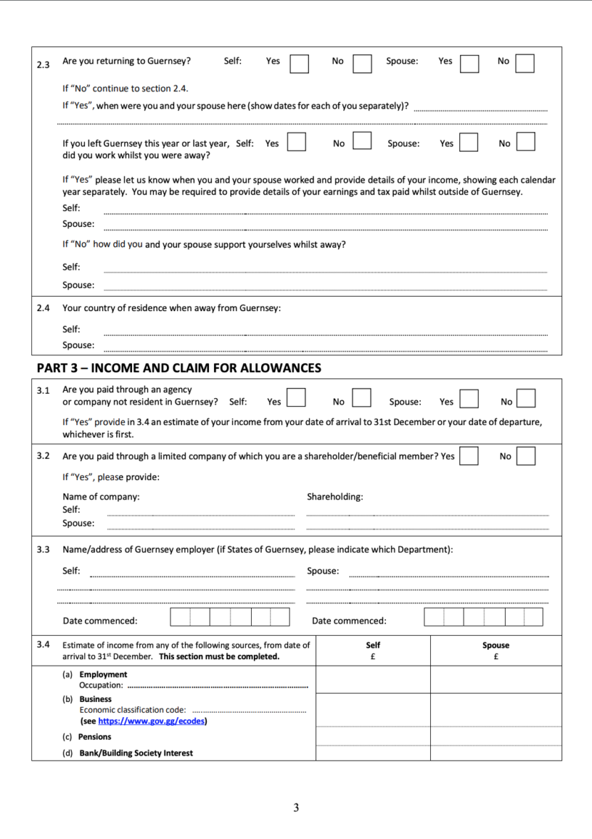 Completing your arriving in Guernsey form FLiP